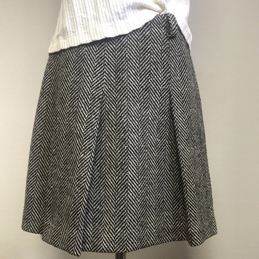 Herringbone Wool Miniskirt